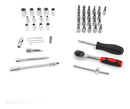 Maleta Kit Ferramentas Jogo Soquetes 53 Peças Bits Catraca Cor Laranja