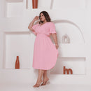 Vestido Transpassado Elastex Moda Plus Size Midi Evangélico