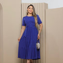 Vestido Midi Três Maria Laise Modesto Elegante Luxo