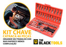 Kit Jogo De Ferramentas Completo C/ Soquetes Chaves Aço Crv Cinza