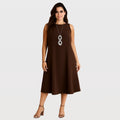 Vestido Soltinho Midi Rodado Confortável Elegante Plus Size