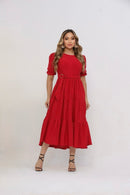 Vestido Midi Três Maria Laise Modesto Elegante Luxo