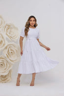 Vestido Midi Três Maria Laise Modesto Elegante Luxo