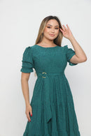 Vestido Midi Três Maria Laise Modesto Elegante Luxo