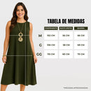 Vestido Soltinho Midi Rodado Confortável Elegante Plus Size