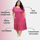 Vestido Midi Evangélico Plus Size Casual Básico Senhoras 52