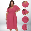 Vestido Transpassado Elastex Moda Plus Size Midi Evangélico