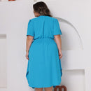 Vestido Transpassado Elastex Moda Plus Size Midi Evangélico