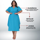 Vestido Transpassado Elastex Moda Plus Size Midi Evangélico