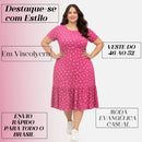 Vestido Midi Evangélico Plus Size Casual Básico Senhoras 52