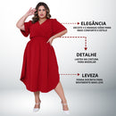 Vestido Transpassado Elastex Moda Plus Size Midi Evangélico