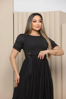 Vestido Midi Três Maria Laise Modesto Elegante Luxo