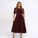 Vestido Midi Três Maria Laise Modesto Elegante Luxo