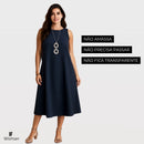 Vestido Soltinho Midi Rodado Confortável Elegante Plus Size