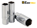 Jogo De Soquetes Longos Sextavado 1/2 Pol Aço Crv 10 A 22mm Tks100 The Black Tools