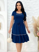 Vestido Rodadinho Decote Quadrado Moda Evangelica