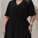 Vestido Transpassado Elastex Moda Plus Size Midi Evangélico