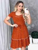 Vestido Rodadinho Decote Quadrado Moda Evangelica