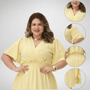 Vestido Transpassado Elastex Moda Plus Size Midi Evangélico