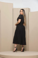 Vestido Midi Três Maria Laise Modesto Elegante Luxo
