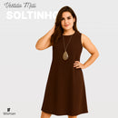 Vestido Soltinho Midi Rodado Confortável Elegante Plus Size