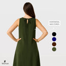 Vestido Soltinho Midi Rodado Confortável Elegante Plus Size