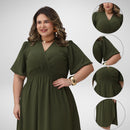 Vestido Transpassado Elastex Moda Plus Size Midi Evangélico