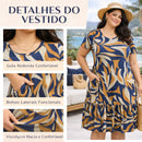 Vestido Midi Evangélico Plus Size Casual Básico Senhoras 52