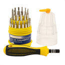 Kit Jogo Ferramentas 31 Peças Chaves Fenda Philips Torx Allen Estrela Precisão Cabo Emborrachado Imantado Estojo Organizador Reparos Eletrônicos Manutenção Celular Notebook
