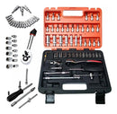 Maleta Kit Ferramentas Jogo Soquetes 53 Peças Bits Catraca Cor Laranja