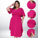 Vestido Transpassado Elastex Moda Plus Size Midi Evangélico