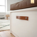 10 Puxador De Gaveta Porta Em Couro Legítimo Móvel Decoração