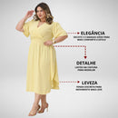 Vestido Transpassado Elastex Moda Plus Size Midi Evangélico