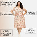Vestido Midi Evangélico Plus Size Casual Básico Senhoras 52