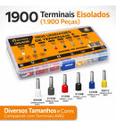 Kit Terminais Isolados 1900 Peças Awg Elétrico Profissional