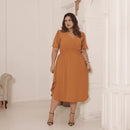 Vestido Transpassado Elastex Moda Plus Size Midi Evangélico
