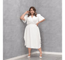 Vestido Transpassado Elastex Moda Plus Size Midi Evangélico