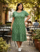 Vestido Midi Evangélico Plus Size Casual Básico Senhoras 52