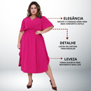 Vestido Transpassado Elastex Moda Plus Size Midi Evangélico