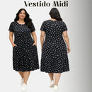 Vestido Midi Evangélico Plus Size Casual Básico Senhoras 52