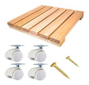 1 Un. Deck Madeira 30cm Móvel Rodinhas Não Riscam Porta Vaso