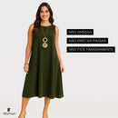 Vestido Soltinho Midi Rodado Confortável Elegante Plus Size