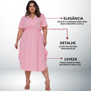 Vestido Transpassado Elastex Moda Plus Size Midi Evangélico