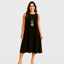 Vestido Soltinho Midi Rodado Confortável Elegante Plus Size