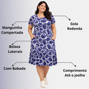 Vestido Midi Evangélico Plus Size Casual Básico Senhoras 52