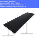 Prateleira Flutuante Madeira Preta 100x30cm Com Kit de Instalação