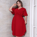 Vestido Transpassado Elastex Moda Plus Size Midi Evangélico