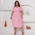 Vestido Transpassado Elastex Moda Plus Size Midi Evangélico