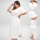 Vestido Transpassado Elastex Moda Plus Size Midi Evangélico