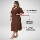 Vestido Transpassado Elastex Moda Plus Size Midi Evangélico